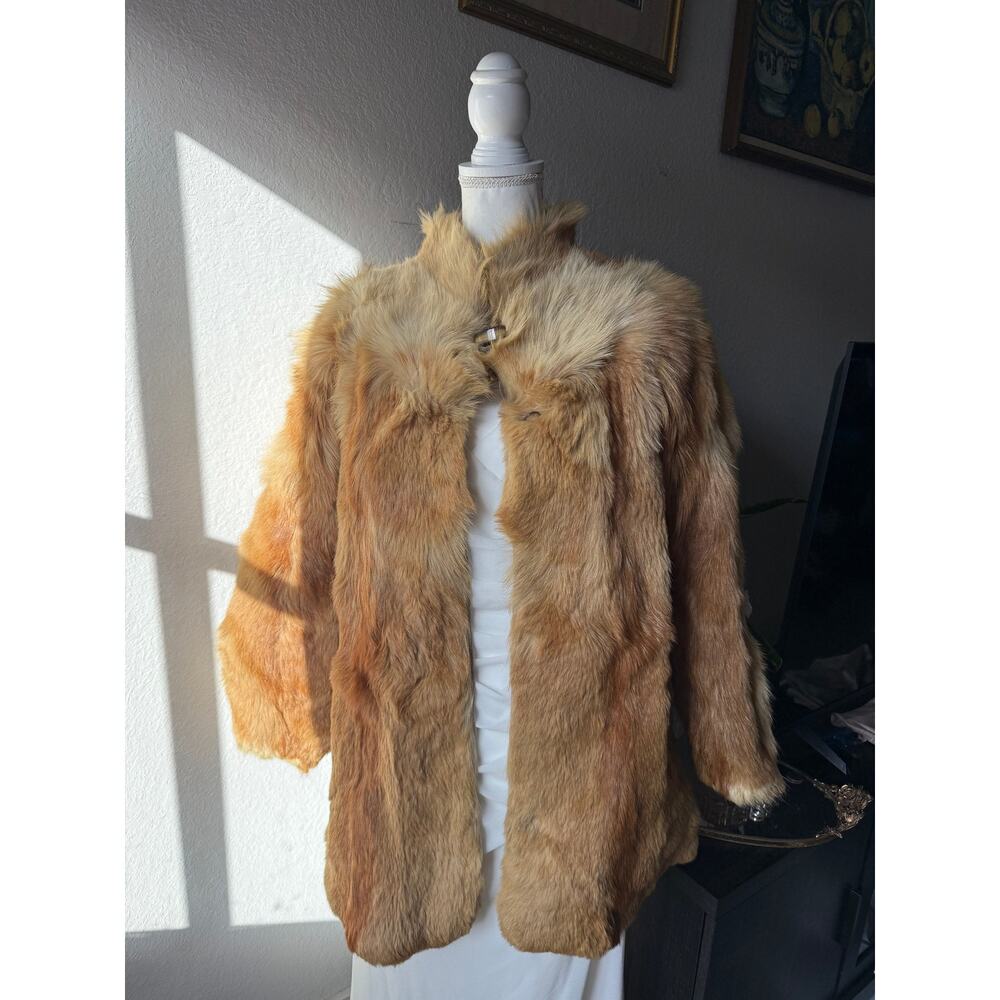 Vintage Spanish Tan Rabbit Fur Coat - Picture 2 of 12